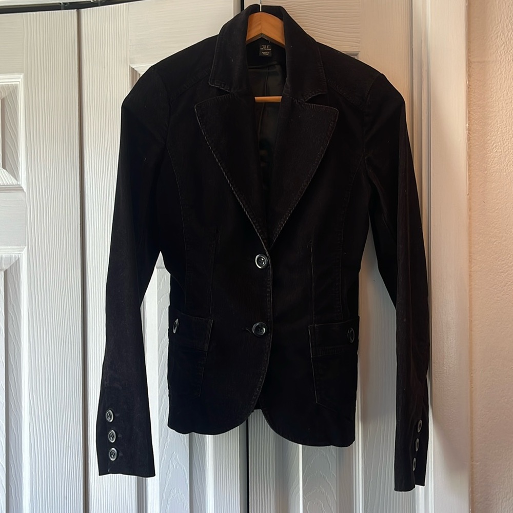 Like New- H&M size 8 black womens corduroy jacket.